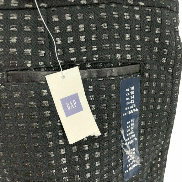 GAP Skirt Women's 10 Black Jacquard Straight Pencil Pocket Lined Zip Mini Skirt - Picture 10 of 10